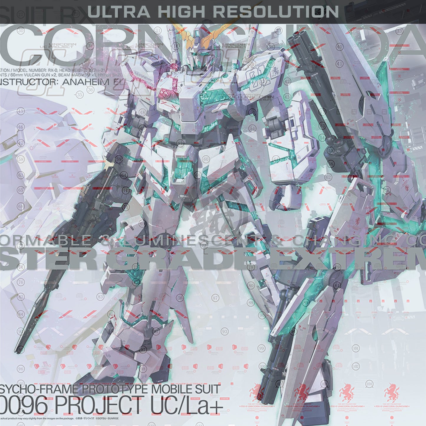 EVO Studio - MGEX Unicorn Gundam Ver.Ka Waterslide Decals [Ultra HD] [Fluorescent] - ShokuninGunpla