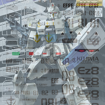 EVO Studio - MG Gundam EZ8 Waterslide Decals [Fluorescent] - ShokuninGunpla