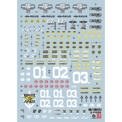 PG Gundam Mk-II [A.E.U.G] Waterslide Decals - ShokuninGunpla