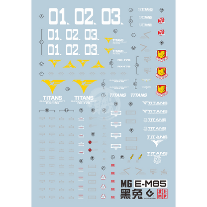 MG Gundam Mk.II [TITANS Color] Waterslide Decals [Fluorescent] - ShokuninGunpla