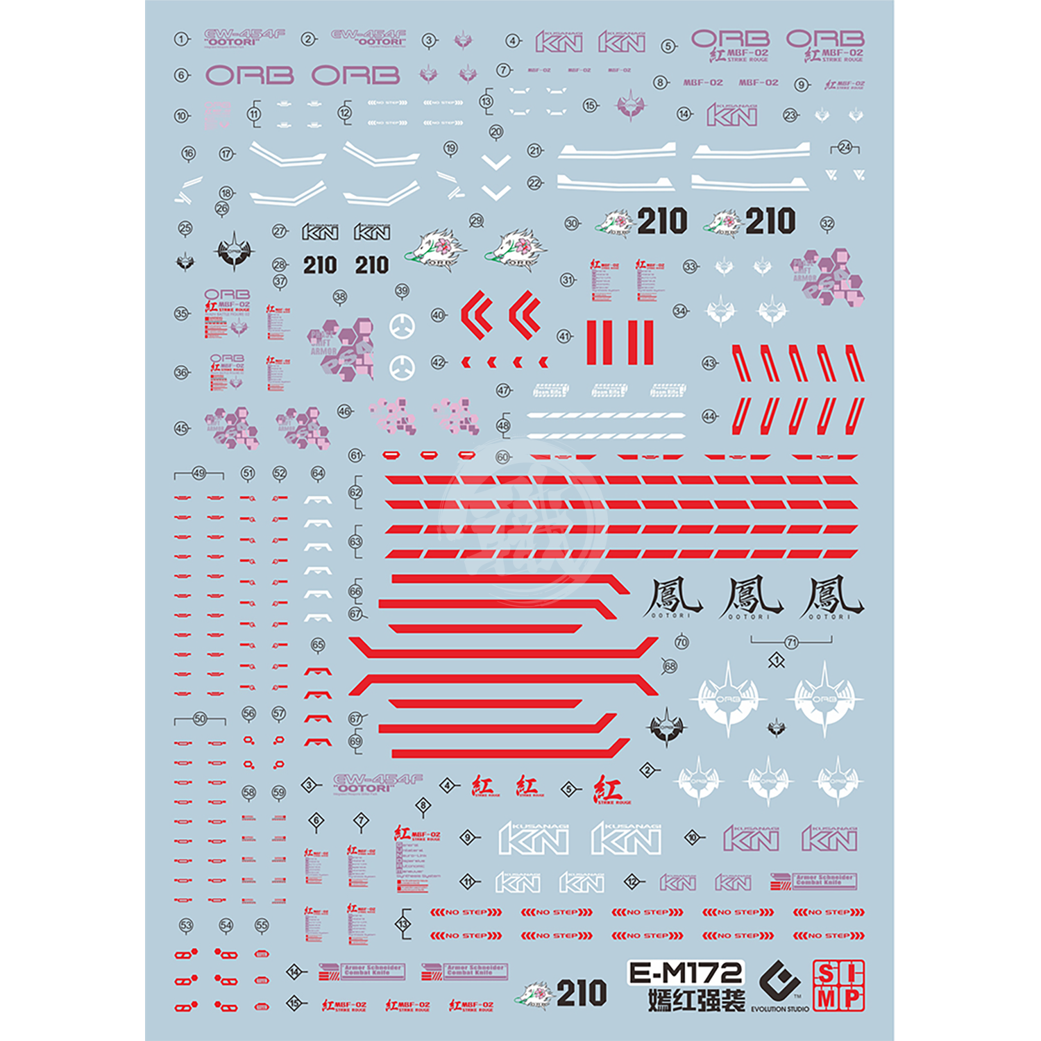 MG Strike Rouge Waterslide Decals [Fluorescent] - ShokuninGunpla