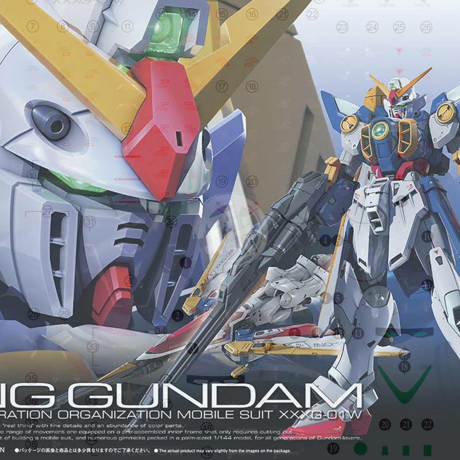EVO Studio - RG Wing Gundam [TV] Waterslide Decals [Fluorescent] - ShokuninGunpla