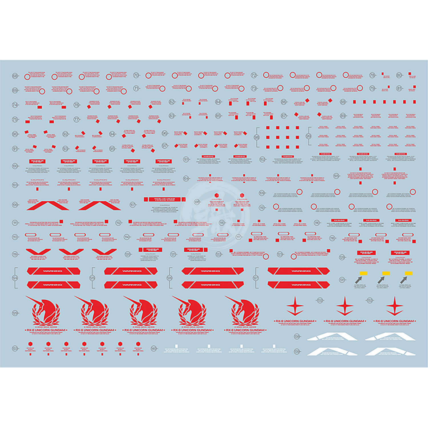 PG Unicorn Perfectibility Waterslide Decals [Red Ver.] - ShokuninGunpla