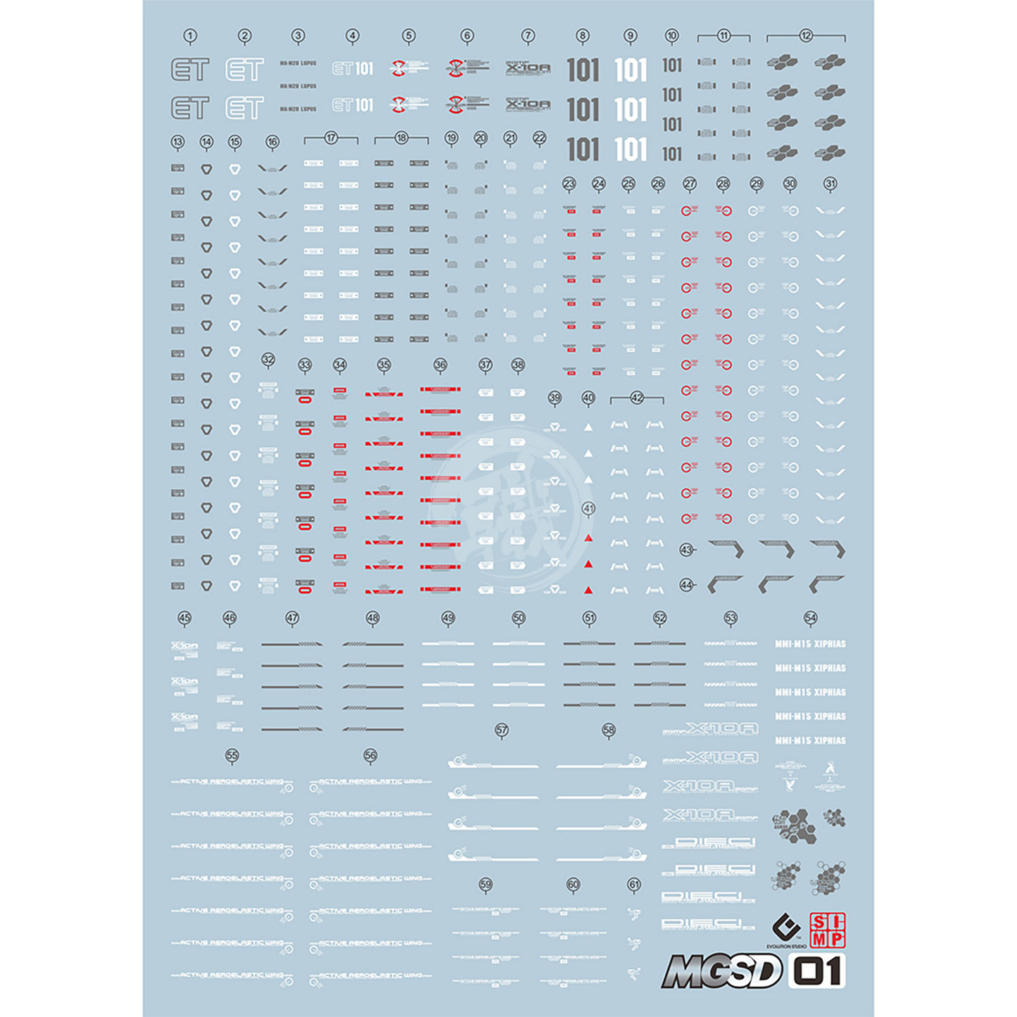 MGSD Freedom Gundam Waterslide Decals [Fluorescent] - ShokuninGunpla