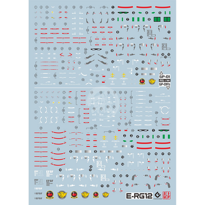 RG Gundam GP01/GP01fb Waterslide Decals [Fluorescent] - ShokuninGunpla