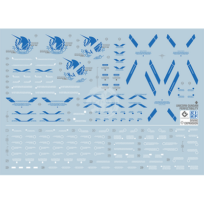 PG Unicorn Perfectibility Waterslide Decals [Blue Ver.] - ShokuninGunpla