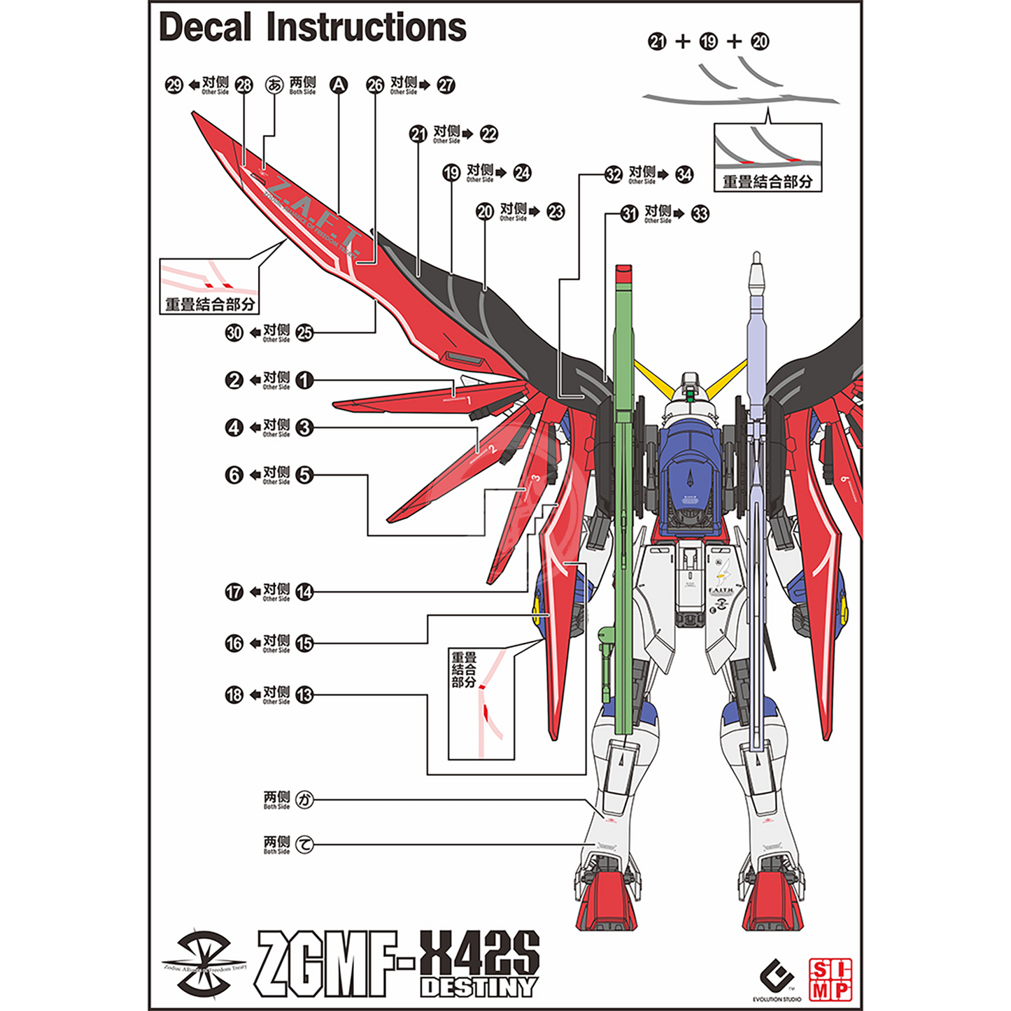 MG Destiny Gundam Waterslide Decals [Fluorescent] - ShokuninGunpla