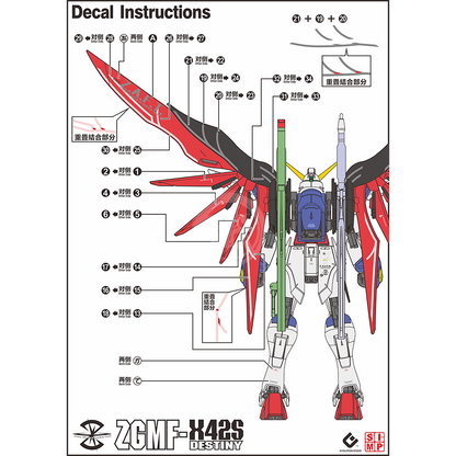 MG Destiny Gundam Waterslide Decals [Fluorescent] - ShokuninGunpla