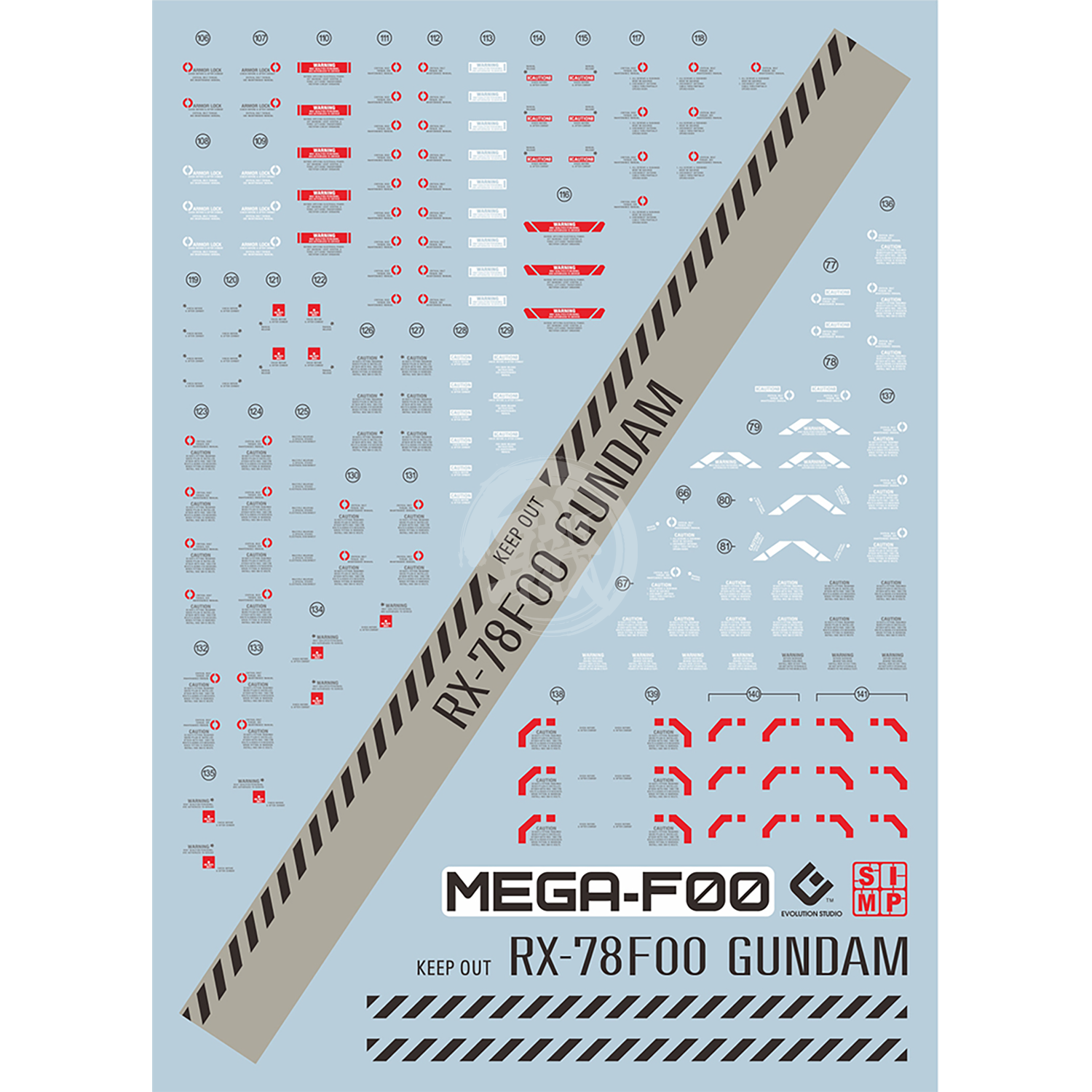 Megasize RX-78F00 Gundam [Yokohama Doc] Waterslide Decals [Fluorescent] - ShokuninGunpla