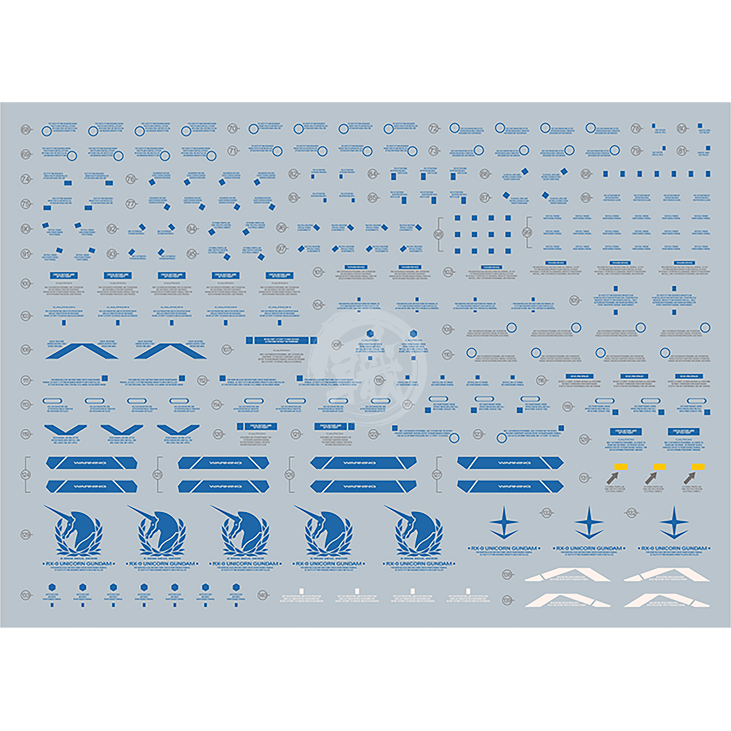 PG Unicorn Perfectibility Waterslide Decals [Blue Ver.] - ShokuninGunpla