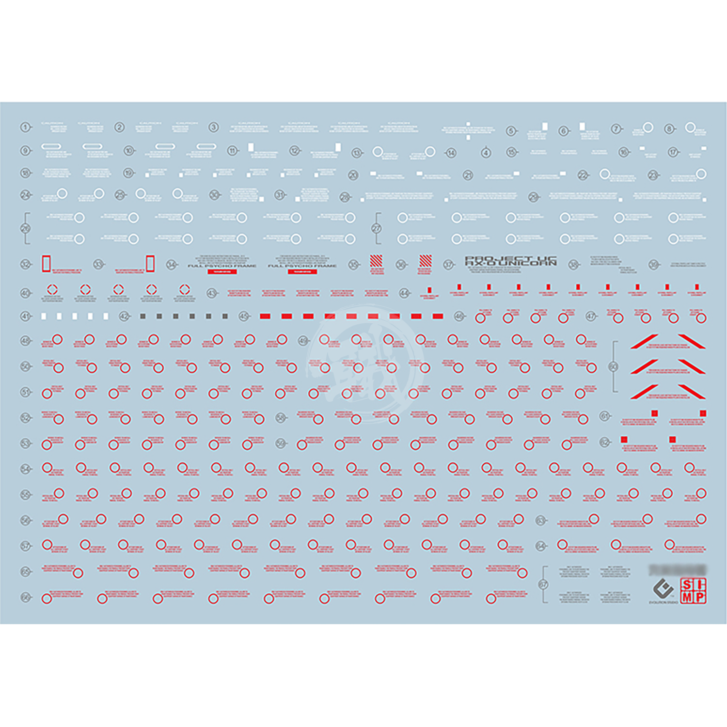 PG Unicorn Perfectibility Waterslide Decals [Red Ver.] - ShokuninGunpla