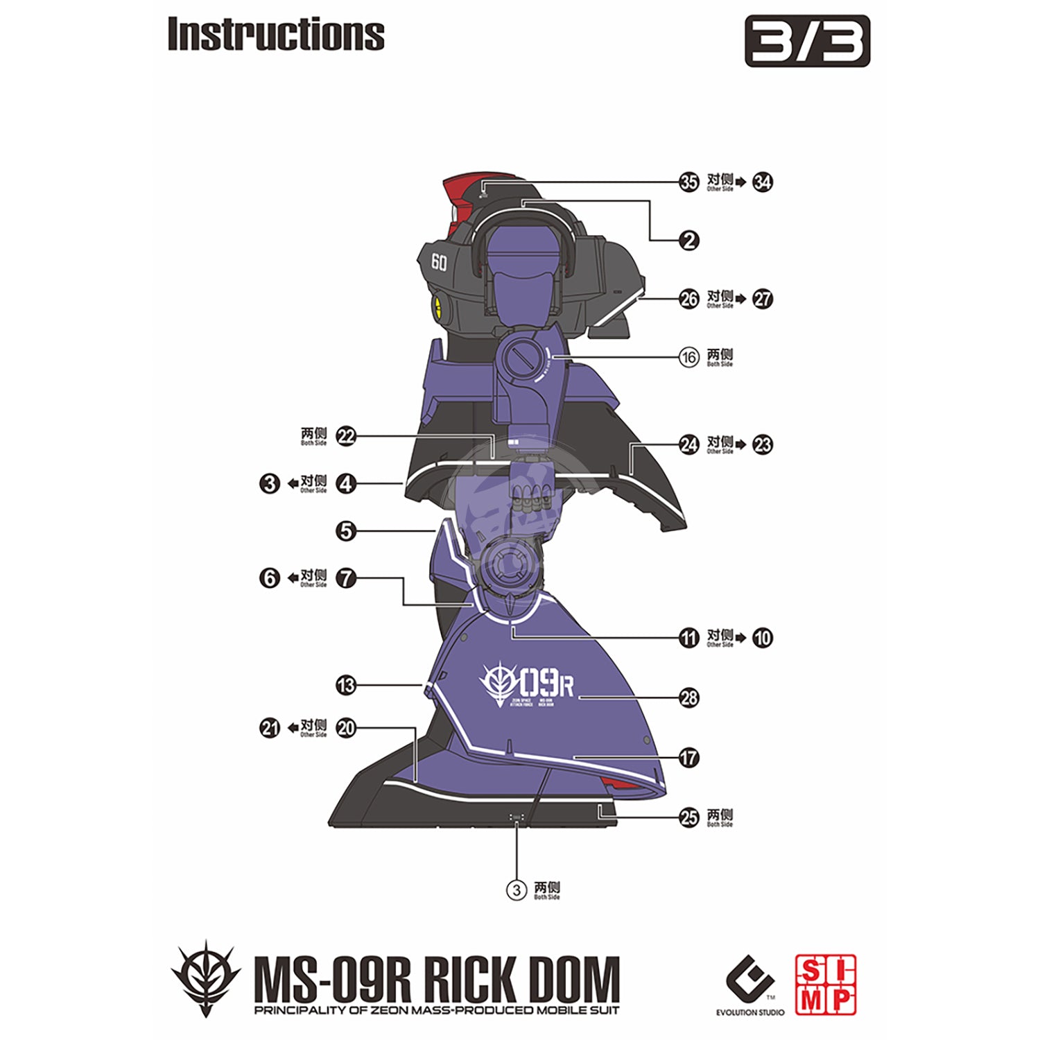 MG Rick Dom Waterslide Decals [Fluorescent] - ShokuninGunpla