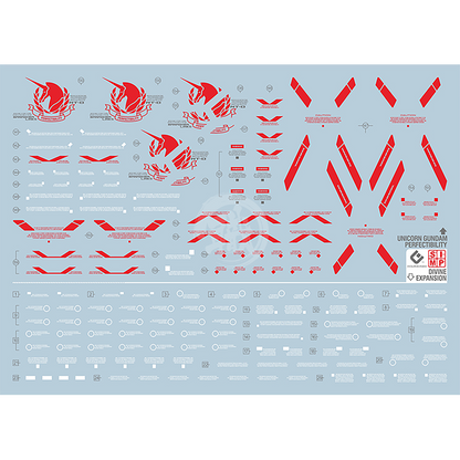 PG Unicorn Perfectibility Waterslide Decals [Red Ver.] - ShokuninGunpla