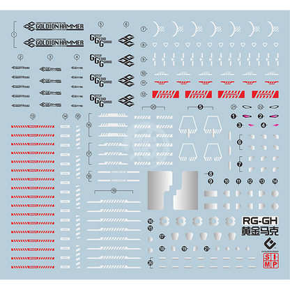 RG Goldymarg Waterslide Decals [Fluorescent] - ShokuninGunpla