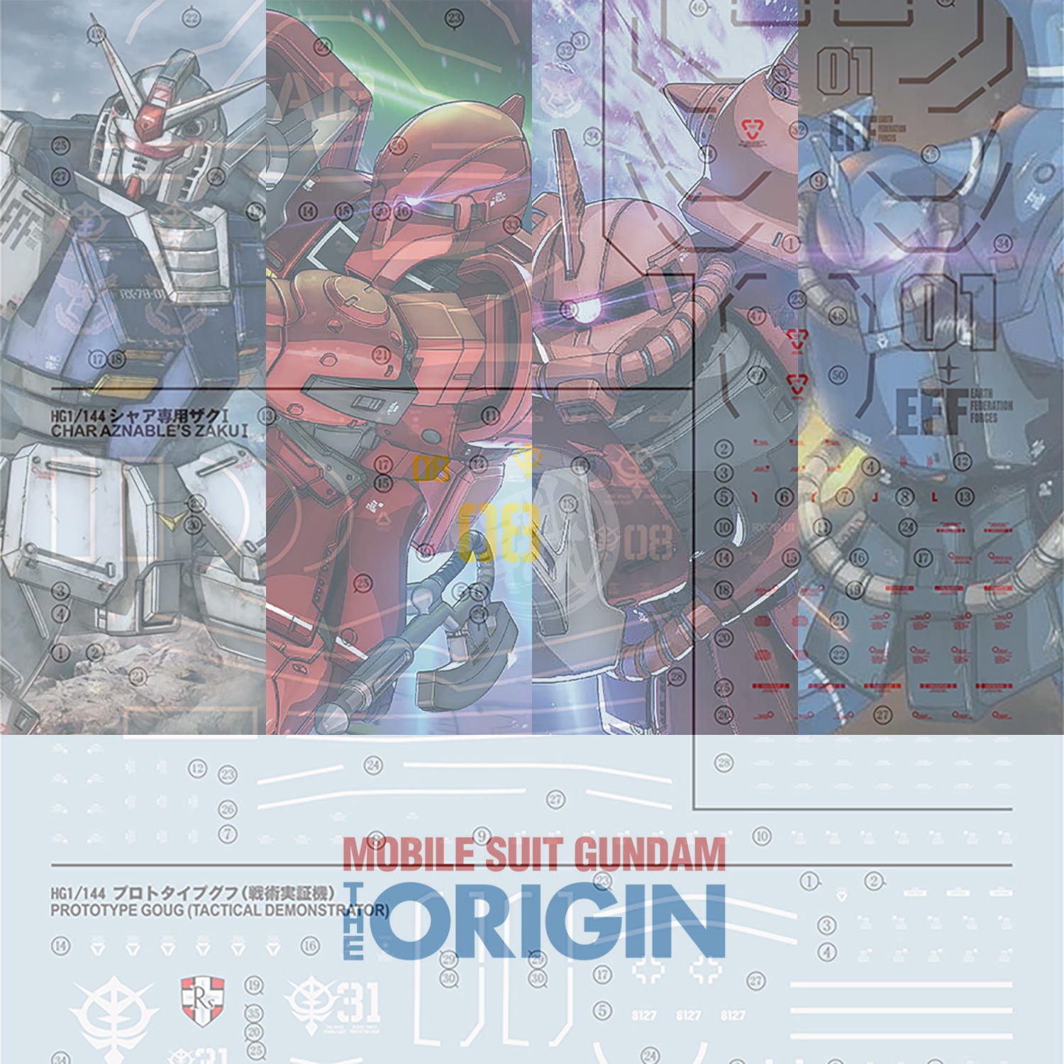 HG "Gundam The Origin" Decals [Multiuse] - Set 1 - ShokuninGunpla