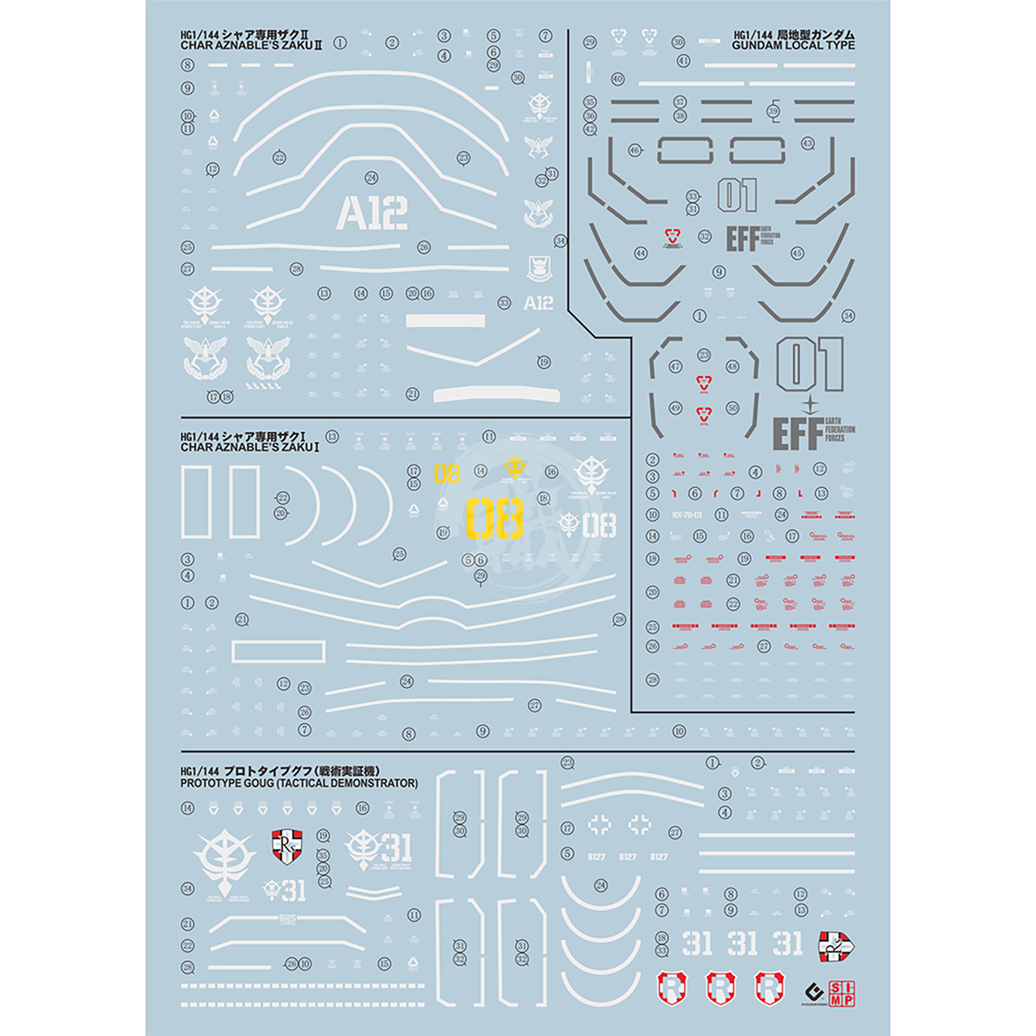 HG "Gundam The Origin" Decals [Multiuse] - Set 1 - ShokuninGunpla