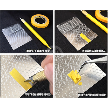 Masking Tape Cutting Template [Hex] - ShokuninGunpla