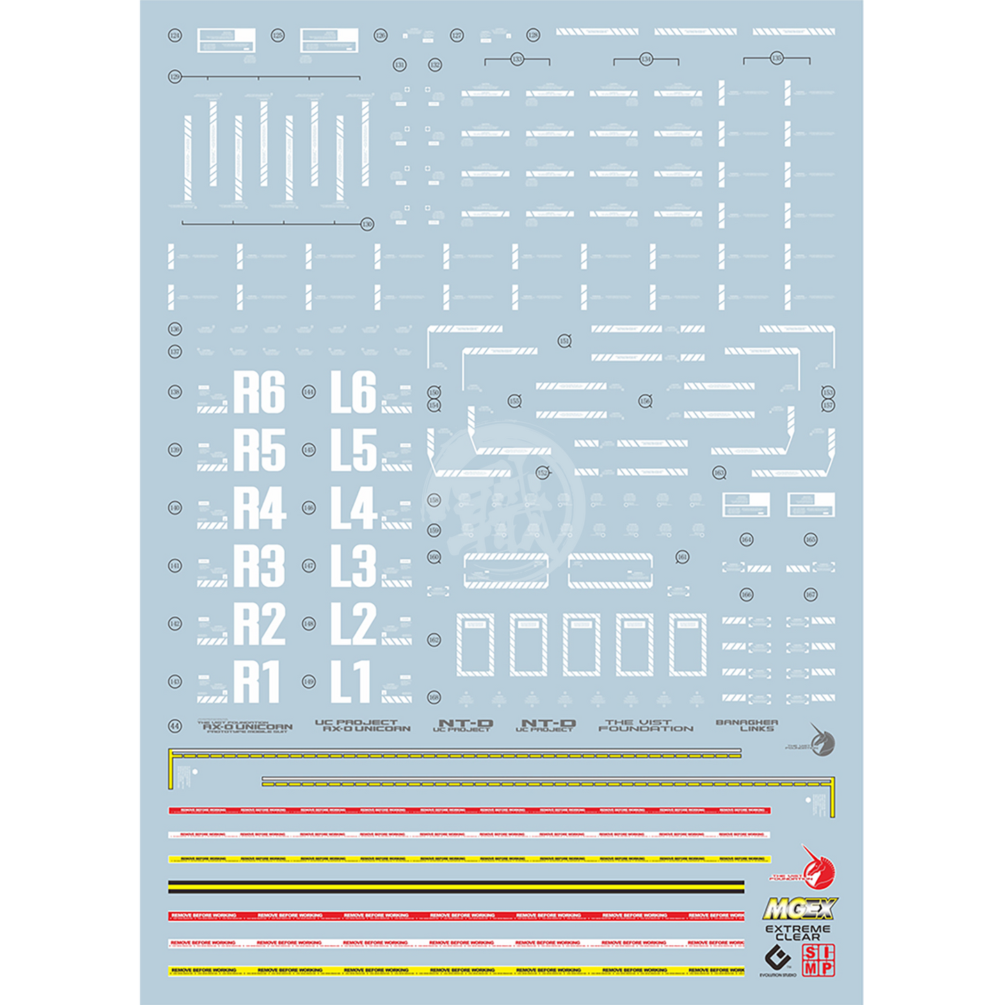 MGEX Unicorn Gundam Ver.Ka Waterslide Decals [Fluorescent] - ShokuninGunpla