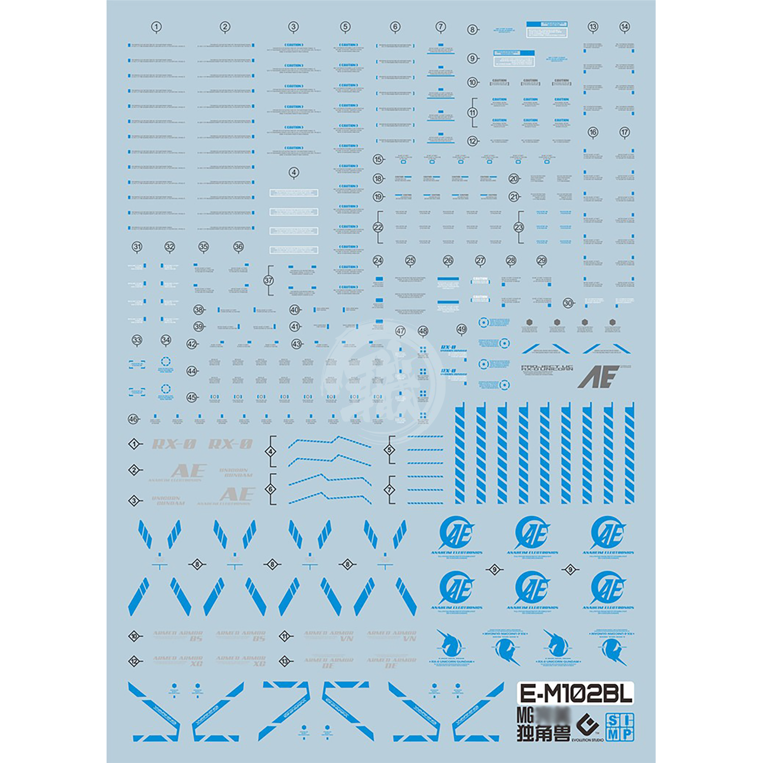 MG Unicorn Perfectibility Waterslide Decals [Blue Ver.] - ShokuninGunpla