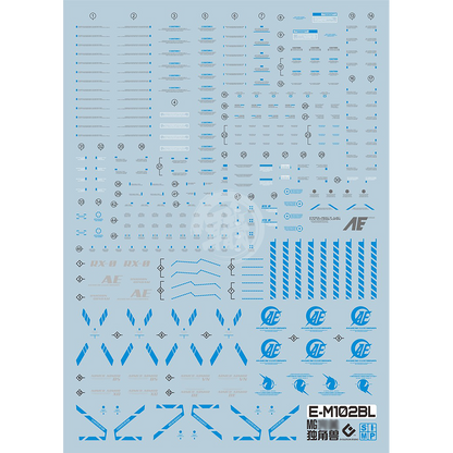 MG Unicorn Perfectibility Waterslide Decals [Blue Ver.] - ShokuninGunpla