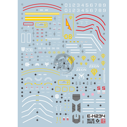 HG Char's Zaku II Waterslide Decals [Fluorescent] - ShokuninGunpla