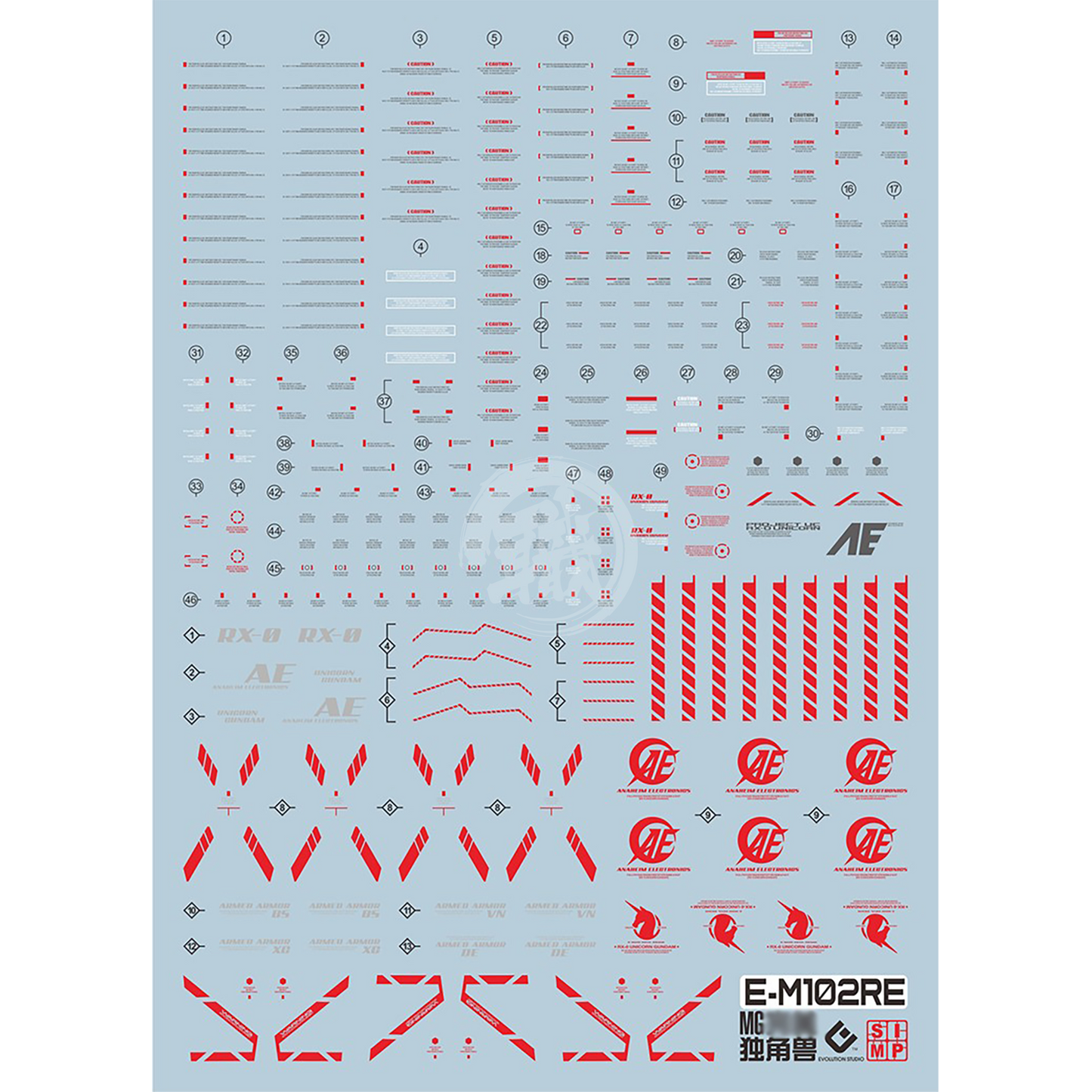 MG Unicorn Perfectibility Waterslide Decals [Red Ver.] - ShokuninGunpla