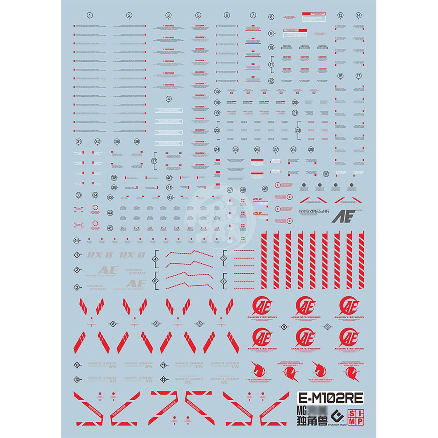 MG Unicorn Perfectibility Waterslide Decals [Red Ver.] - ShokuninGunpla