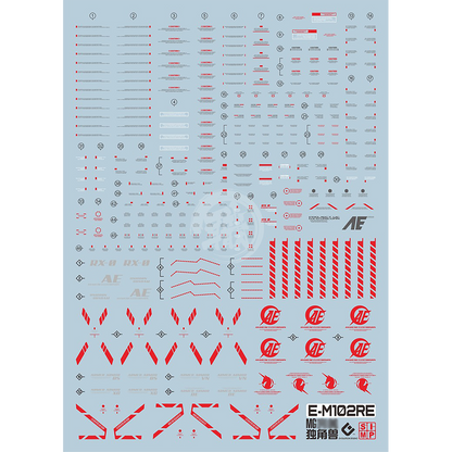 MG Unicorn Perfectibility Waterslide Decals [Red Ver.] - ShokuninGunpla