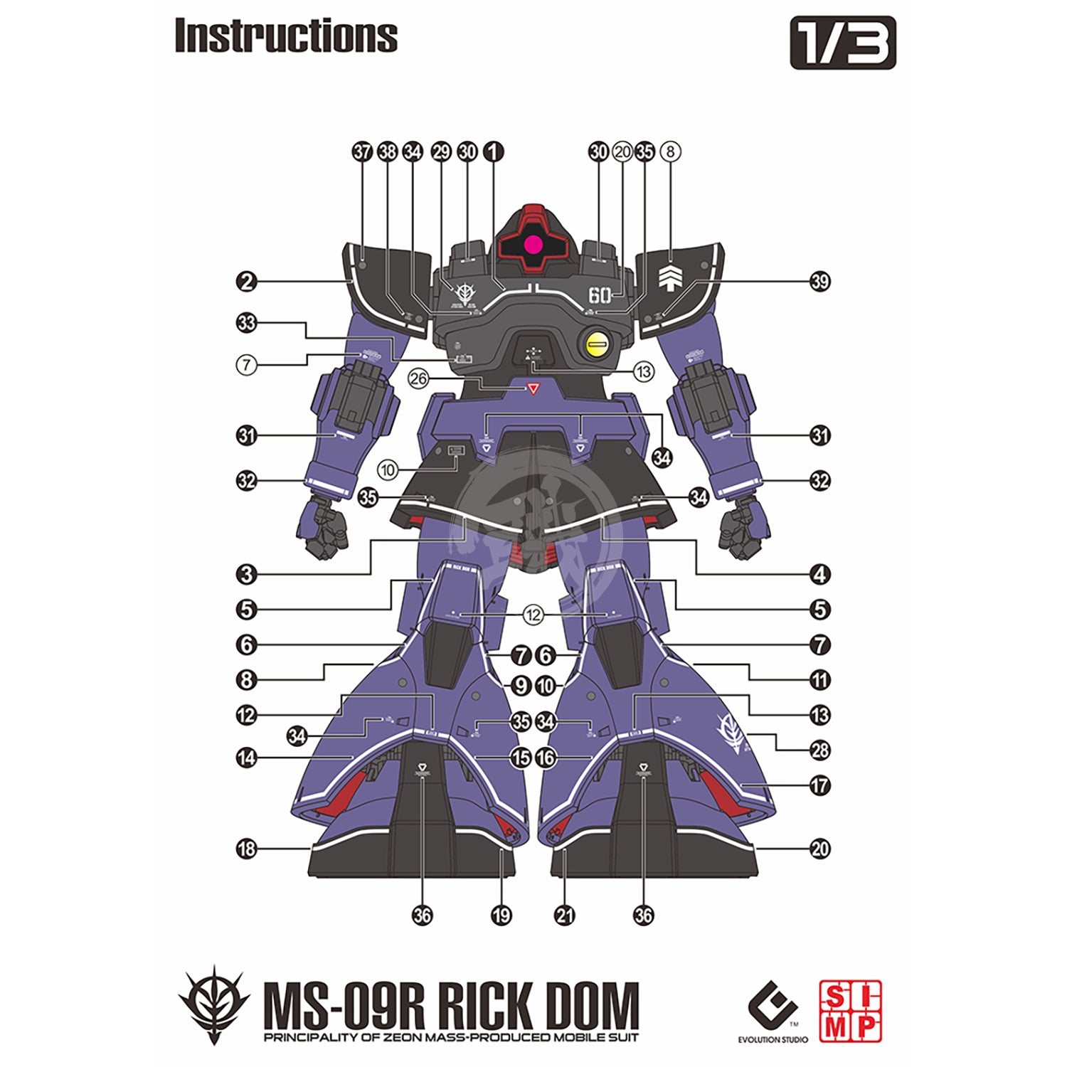 MG Rick Dom Waterslide Decals [Fluorescent] - ShokuninGunpla