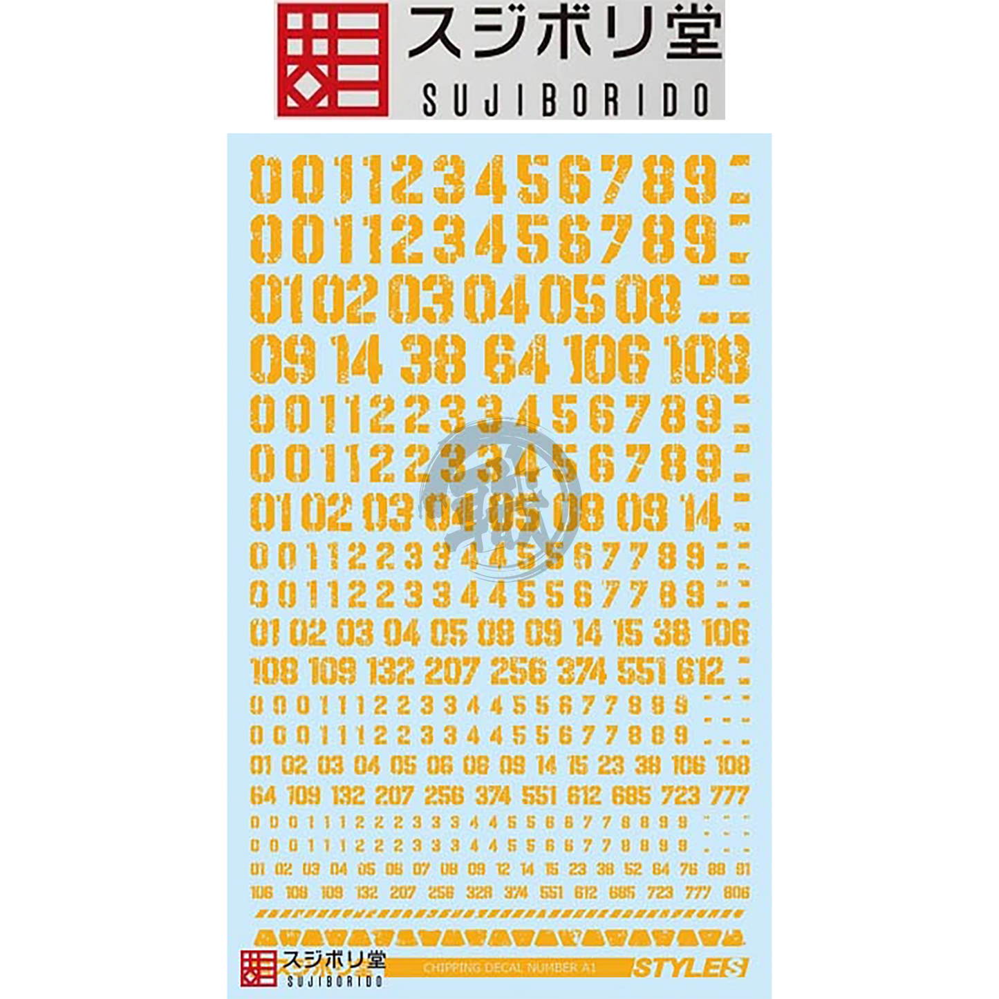 Chipping Decals Number A1 [Orange Yellow] - ShokuninGunpla