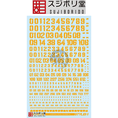 Chipping Decals Number A1 [Orange Yellow] - ShokuninGunpla