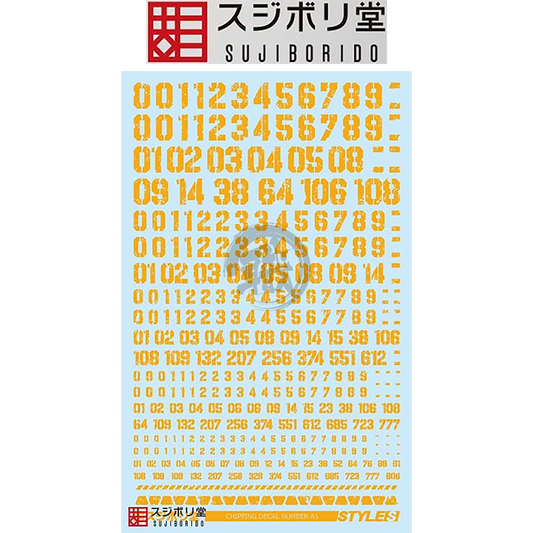 Chipping Decals Number A1 [Orange Yellow] - ShokuninGunpla