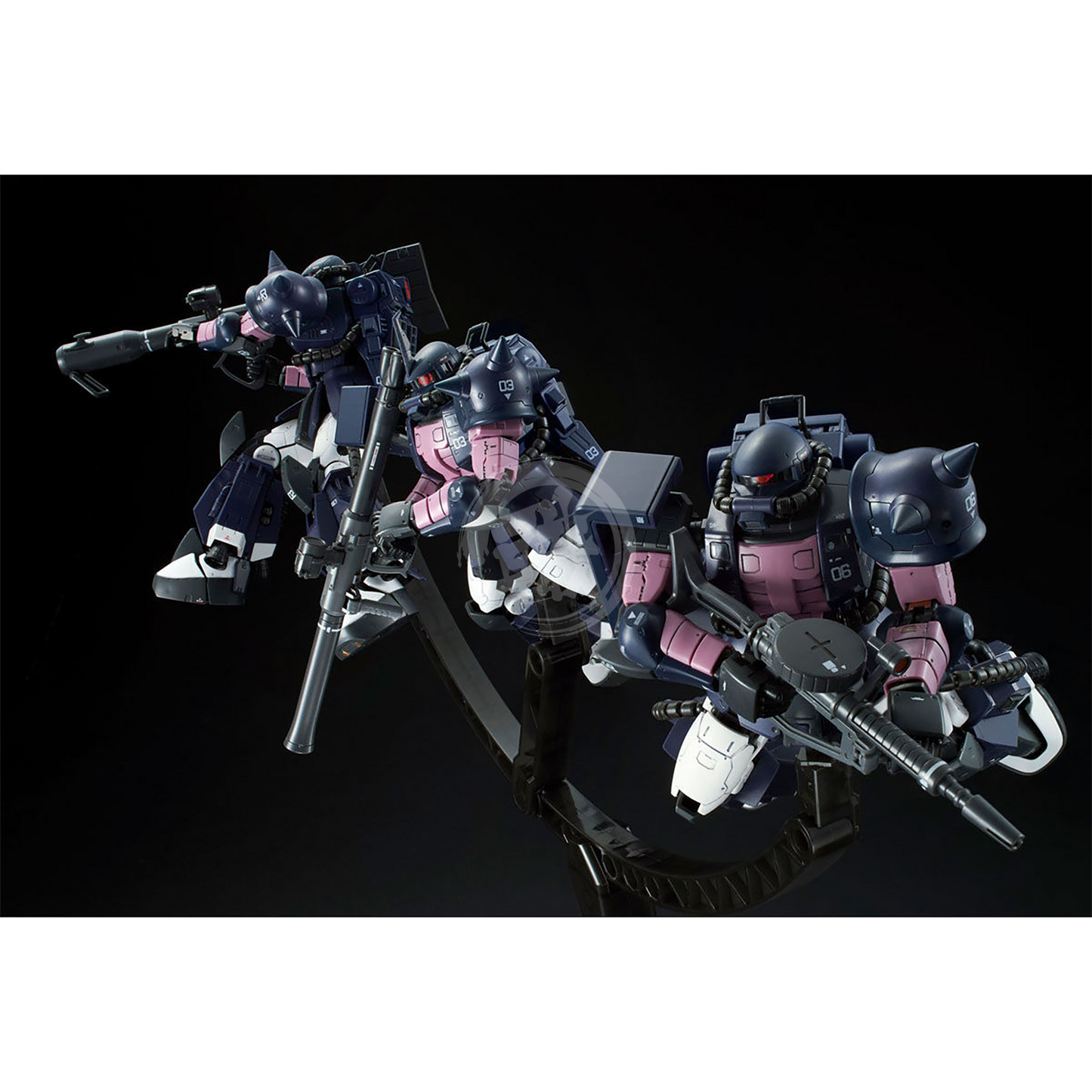 RG Zaku II High Mobility Type [Black Tri-Stars] [Set of 3 w/ Triple Action Base] - ShokuninGunpla