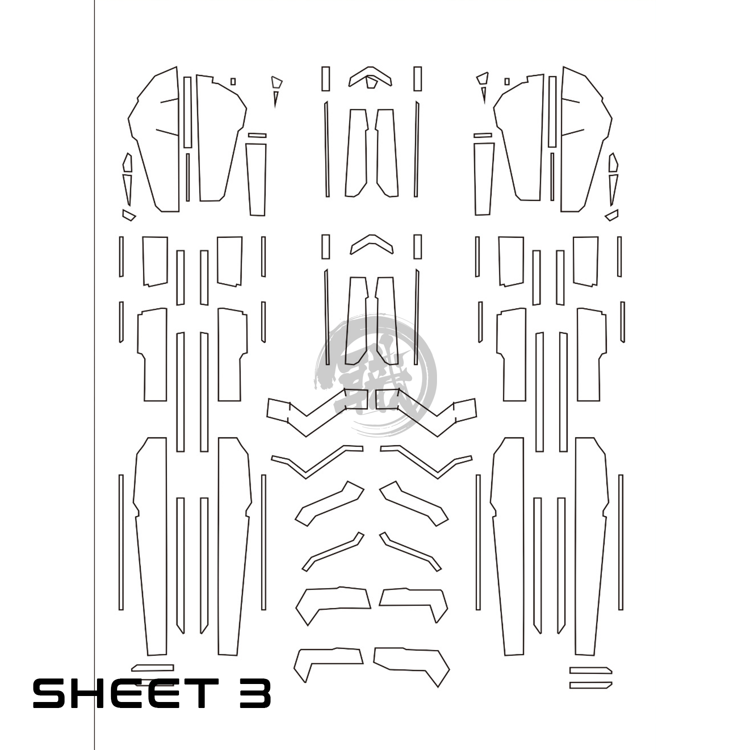 Pre-Cut Masking Tape for Fortune Meow's Studio Justice Resin Conversion Kit - ShokuninGunpla