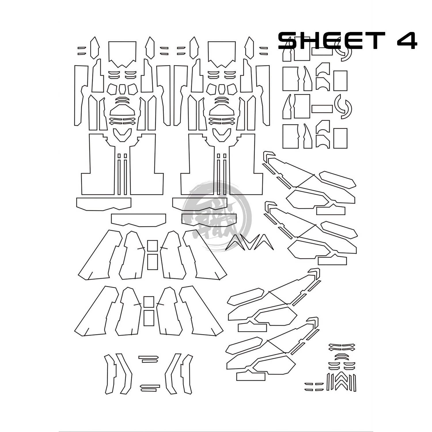 Pre-Cut Masking Tape for Fortune Meow's Studio Justice Resin Conversion Kit - ShokuninGunpla