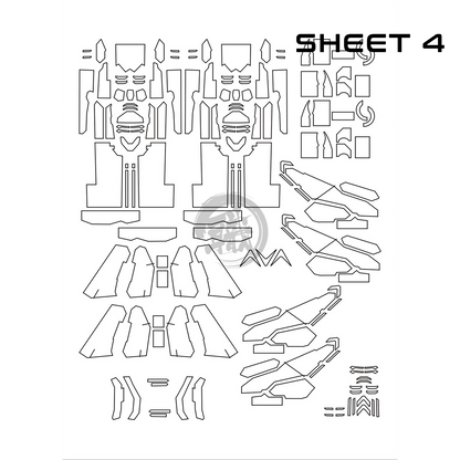 Pre-Cut Masking Tape for Fortune Meow's Studio Justice Resin Conversion Kit - ShokuninGunpla