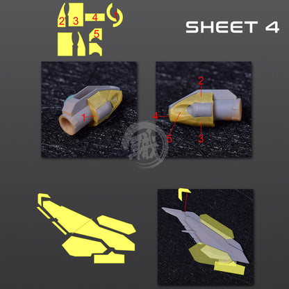 Pre-Cut Masking Tape for Fortune Meow's Studio Justice Resin Conversion Kit - ShokuninGunpla