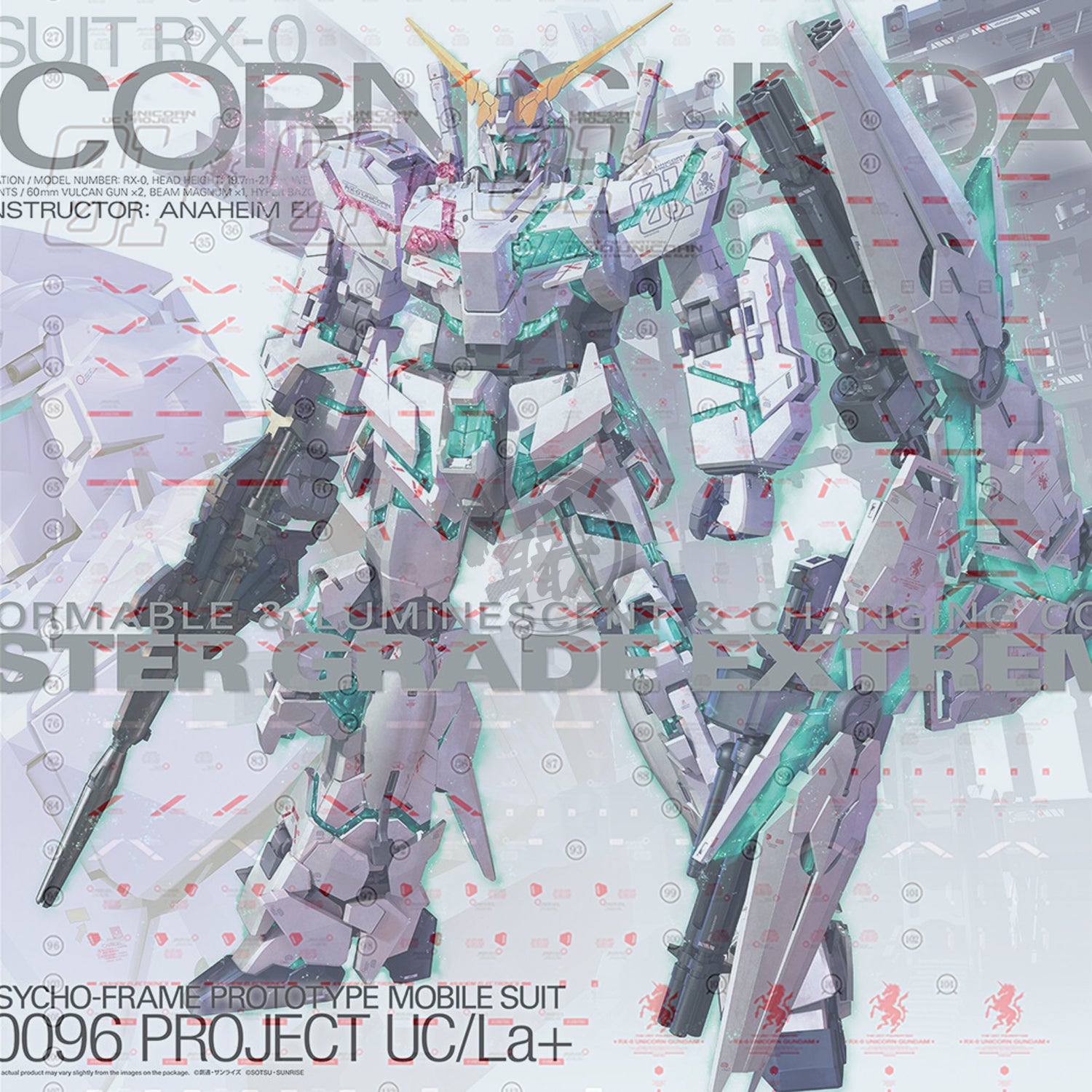 MGEX Unicorn Gundam Ver.Ka Waterslide Decals [Fluorescent] - ShokuninGunpla