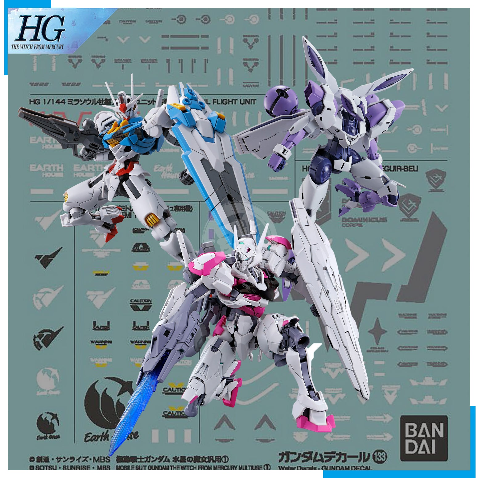 Bandai - Waterslide Decals [Mobile Suit Gundam The Witch From Mercury Multiuse 1] - ShokuninGunpla